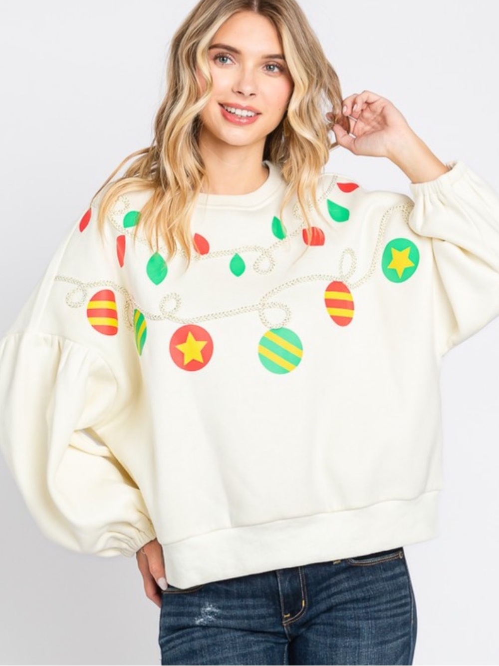 250 Oddi Christmas Lights Oversized Sweatshirt